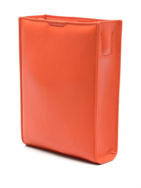 Jil Sander small Tangle leather crossbody bag - Orange