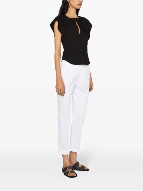 ETRO stretch-cotton cropped trousers - White