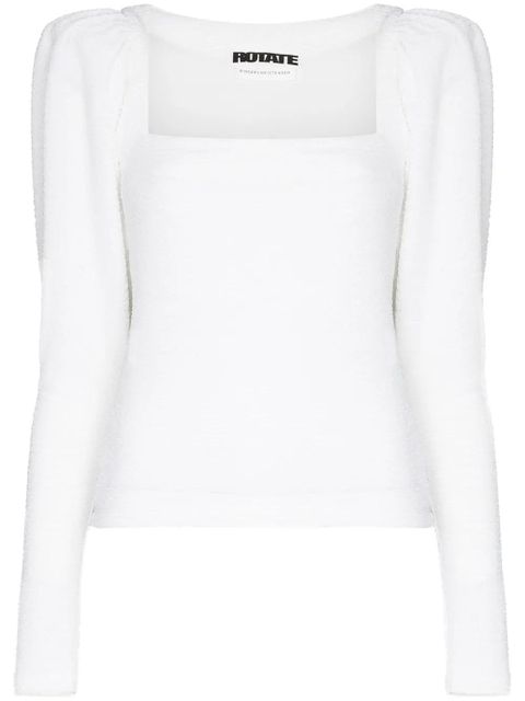ROTATE BIRGER CHRISTENSEN Stevie square-neck long-sleeve top - White - zdjęcie produktu nr 1