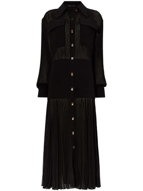 Proenza Schouler plissé-effect shirt dress - Black - zdjęcie produktu nr 1