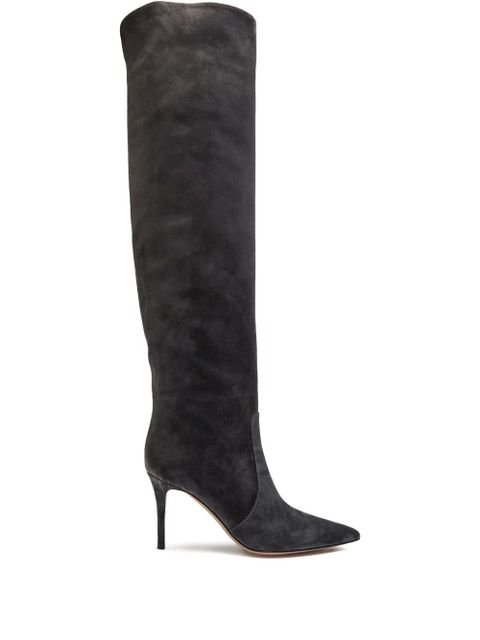 Gianvito Rossi 90mm Hansen suede over-the-knee boots - Grey - zdjęcie produktu nr 1
