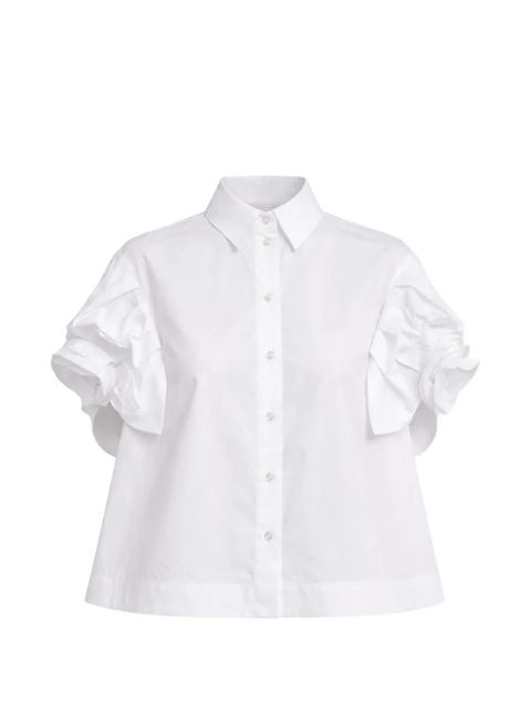 Simone Rocha ruffled-sleeves buttoned shirt - White - zdjęcie produktu nr 1