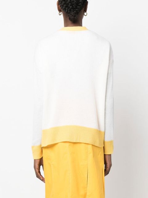 Marni contrasting-trim knit cardigan - Neutrals