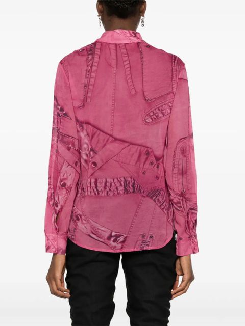 Blumarine all-over graphic-print shirt - Pink