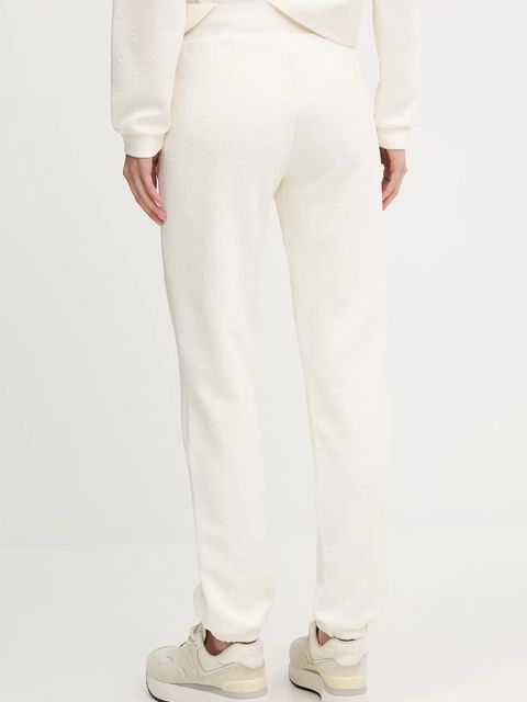 Guess spodnie dresowe PEONY damskie kolor beżowy gładkie V5YB06 KBSL2