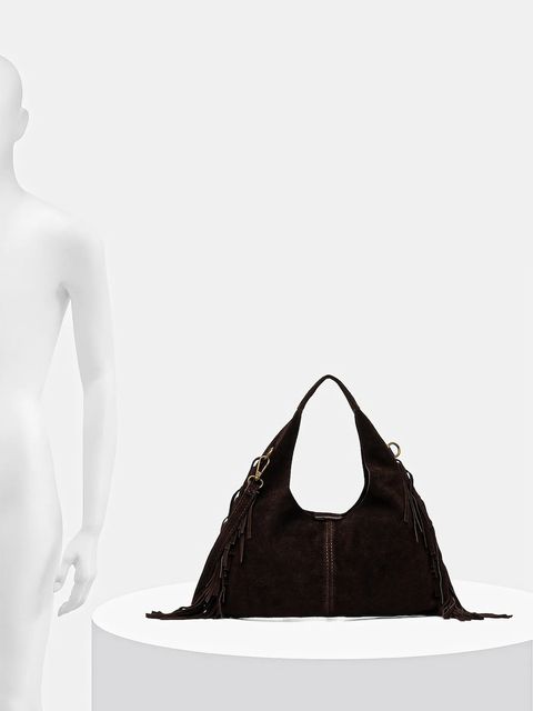 Answear.LAB torebka zamszowa kolor brązowy