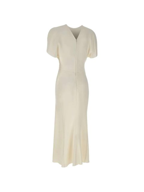 Victoria Beckham Bela pleated V-back dress - White - zdjęcie produktu nr 2