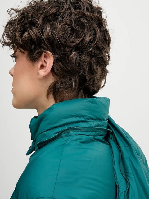 Calvin Klein Jeans kurtka puchowa kolor turkusowy zimowa oversize LV047D501G