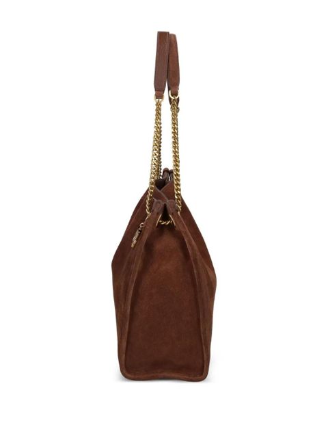 Lauren Ralph Lauren chain-strap suede tote bag - Brown