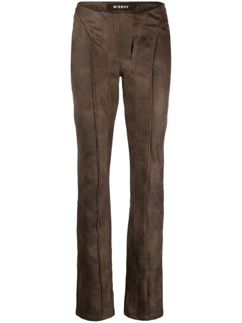 MISBHV cracked-effect faux-leather trousers - Brown - zdjęcie produktu nr 1