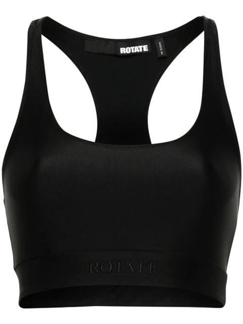 ROTATE BIRGER CHRISTENSEN logo-embroidered crop top - Black - zdjęcie produktu nr 1