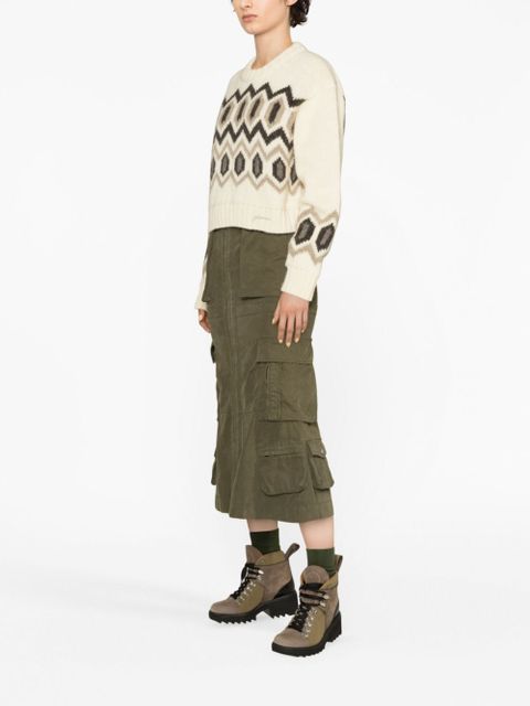 GANNI intarsia-knit wool jumper - Neutrals