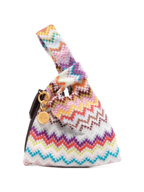 Missoni Raschel zig zag handle tote bag - White - zdjęcie produktu nr 1