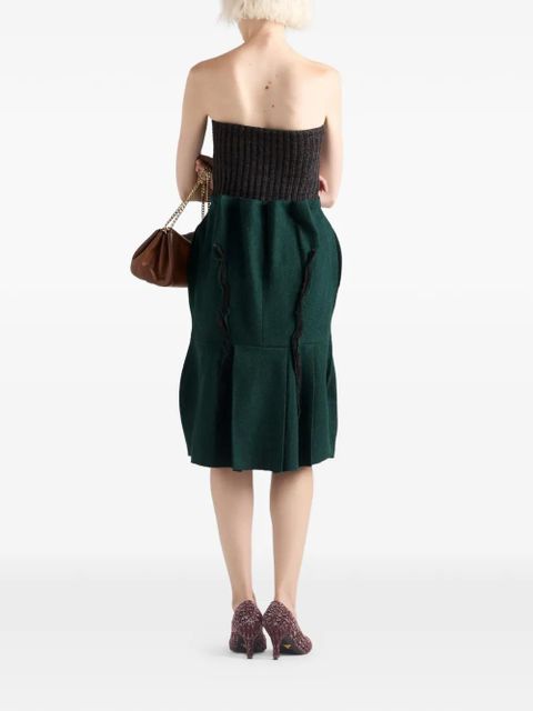 Prada Shetland wool midi skirt - Green
