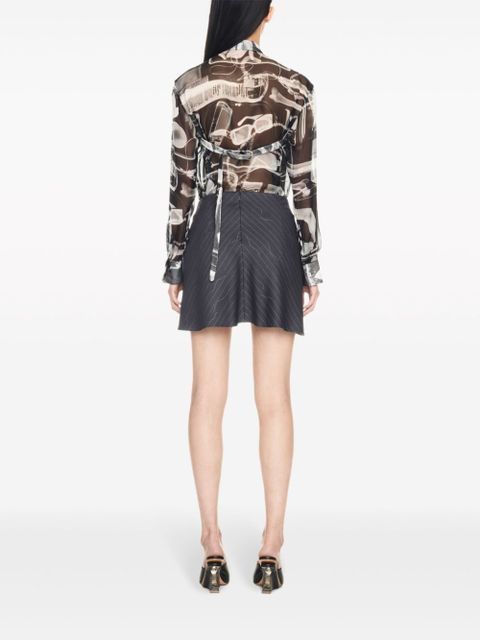 Off-White pinstripe draped miniskirt - Grey