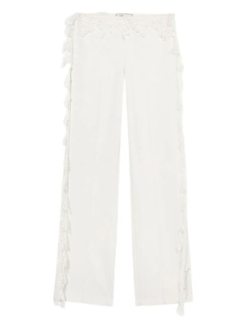 Blumarine lace-detail trousers - White - zdjęcie produktu nr 1