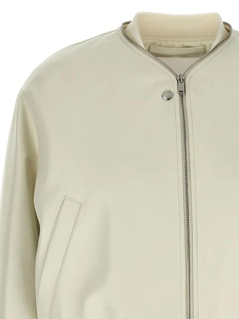 Jil Sander leather bomber jacket - Neutrals