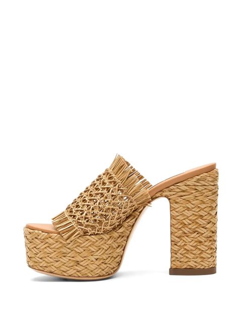Casadei Madagascar woven platform sandals - Neutrals