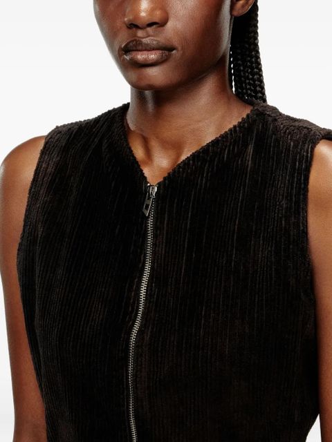 Diesel D-Enea zip-front corduroy mini dress - Black