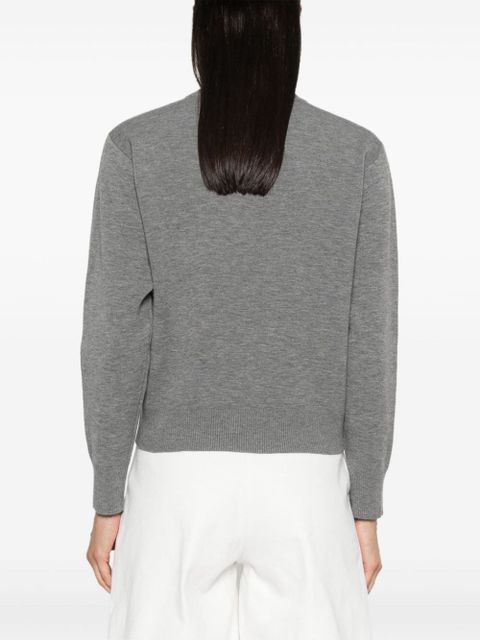 SANDRO contrast-collar jumper - Grey
