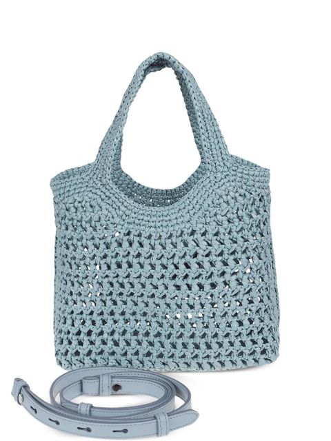 Tod's logo-appliqué crochet-knit tote bag - Blue - zdjęcie produktu nr 1