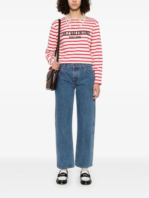 Valentino Garavani Chez-print long-sleeve cotton T-shirt - Neutrals - zdjęcie produktu nr 2