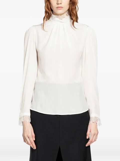 Alexander McQueen lace turtleneck top - Neutrals - zdjęcie produktu nr 1