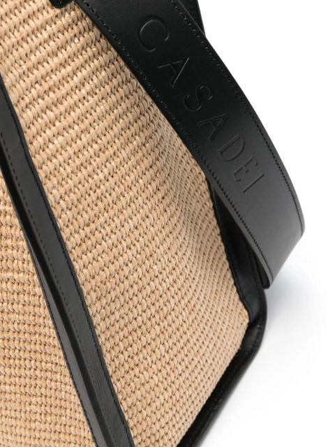 Casadei logo-detail leather tote bag - Neutrals