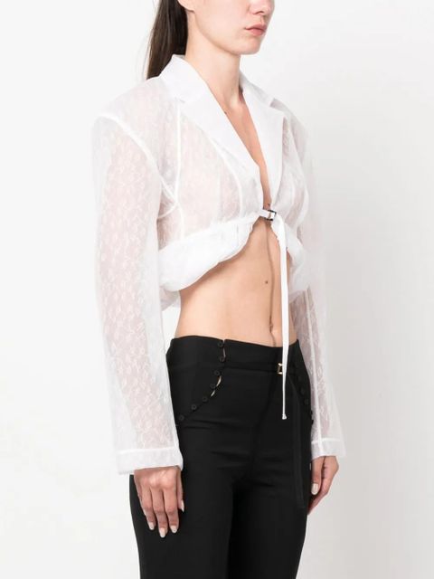 Jacquemus La Veste Dentelle cropped jacket - White