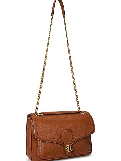 Lauren Ralph Lauren torebka skórzana kolor brązowy 431974551