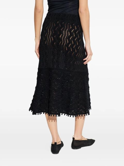 Jil Sander crochet midi skirt - Black