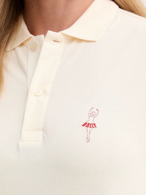 Bally polo bawełniane damski kolor beżowy WJE080