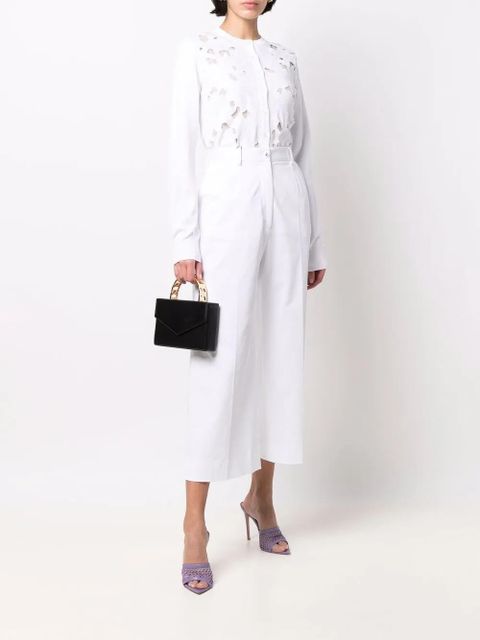 Dolce & Gabbana floral-embroidery openwork cardigan - White