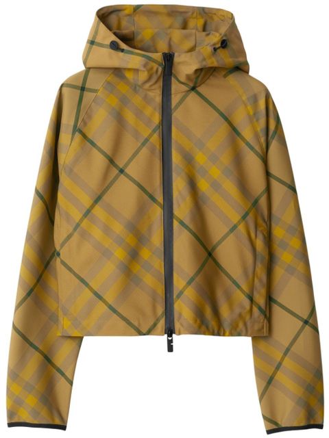Burberry check-pattern zip-up jacket - Neutrals