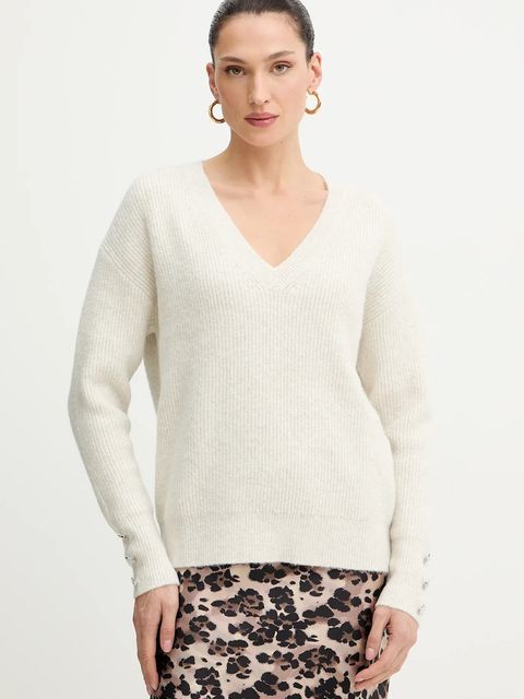 Morgan sweter z domieszką wełny damski kolor beżowy lekki MSTAR - zdjęcie produktu nr 1