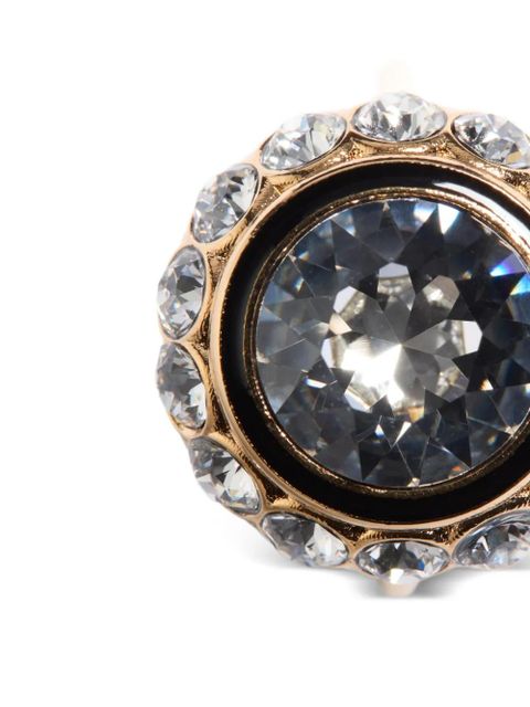 Valentino Garavani Vlogo Signature ring in metal, enamel and crystals - Gold