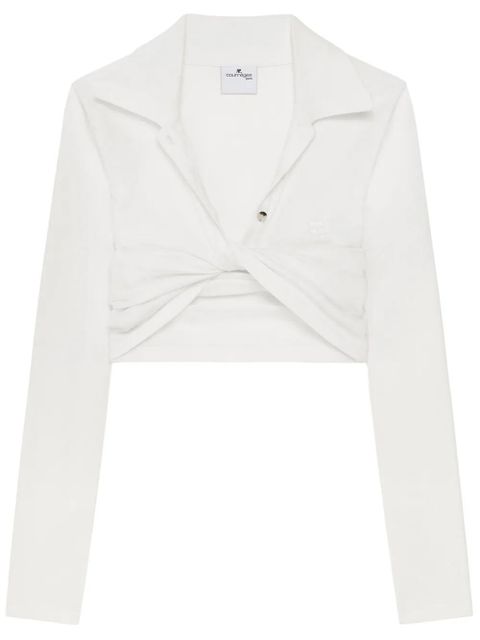 Courrèges twist-detailing shirt - White - zdjęcie produktu nr 1
