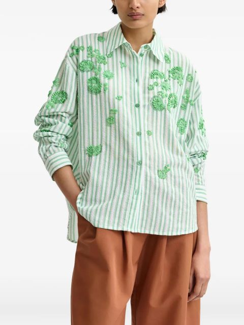 Essentiel Antwerp striped floral shirt - White