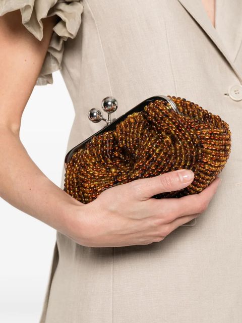 Weekend Max Mara beaded clutch bag - Brown - zdjęcie produktu nr 2