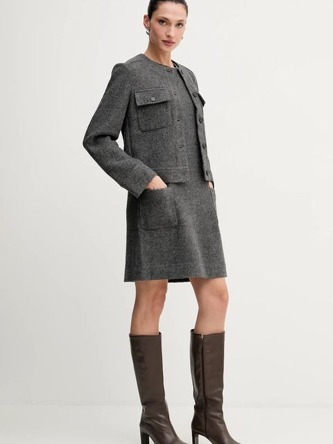 Marc O'Polo sukienka z dodatkiem wełny kolor szary mini prosta 510607721393 - zdjęcie produktu nr 2