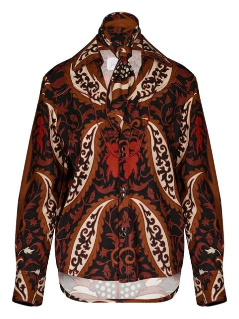 Johanna Ortiz twill printed shirt - Brown - zdjęcie produktu nr 1