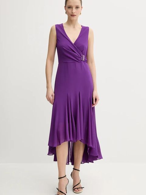 Morgan sukienka REEL kolor fioletowy midi rozkloszowana REEL - zdjęcie produktu nr 1