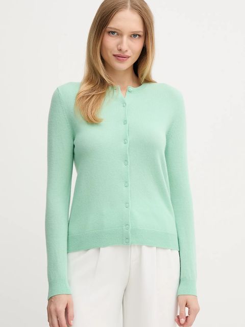 United Colors of Benetton kardigan wełniany kolor zielony lekki - zdjęcie produktu nr 1