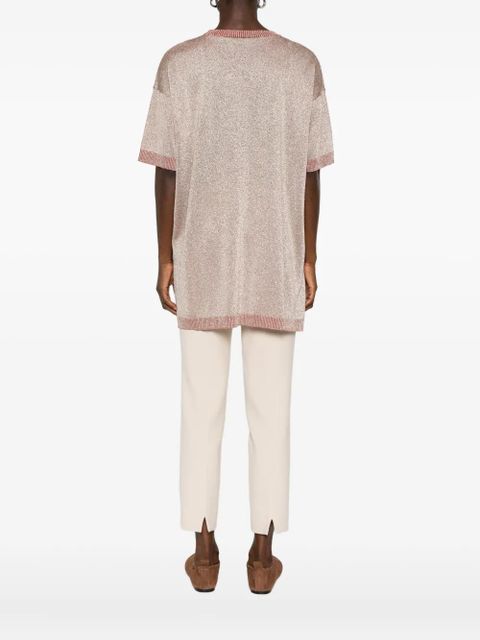 Missoni metallic-effect side-split top - Red