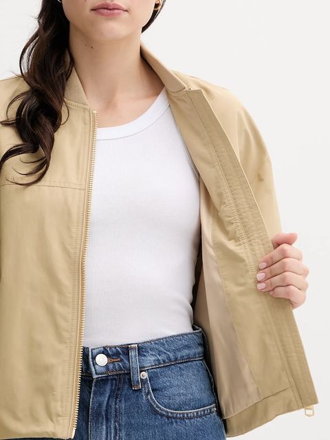 Tommy Hilfiger kurtka bomber kolor beżowy przejściowa oversize WW0WW45619