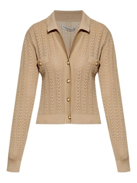 Alessandra Rich cable-knit button cardigan - Neutrals - zdjęcie produktu nr 1