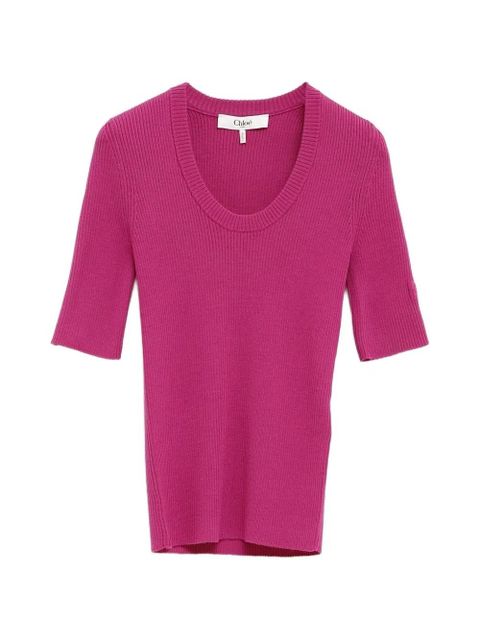 Chloé ribbed top - Pink - zdjęcie produktu nr 1