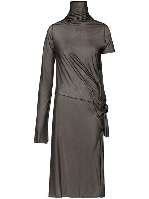 Maison Margiela asymmetric ruched midi dress - Black - zdjęcie produktu nr 1