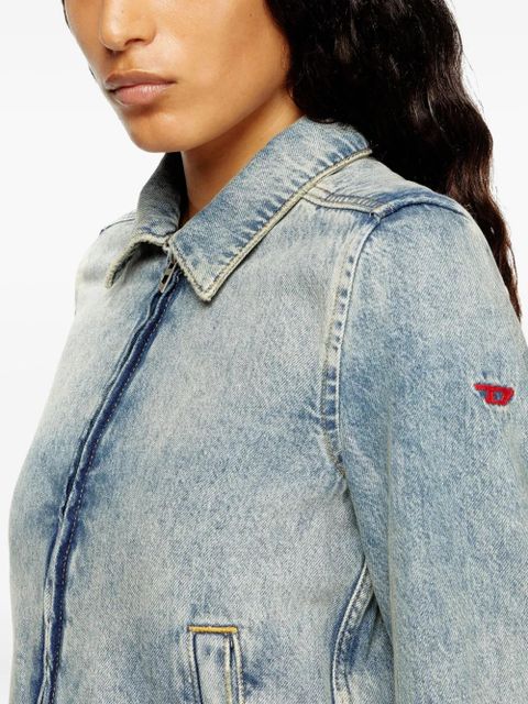 Diesel zip-fastening shoulder-detail denim jacket - Blue