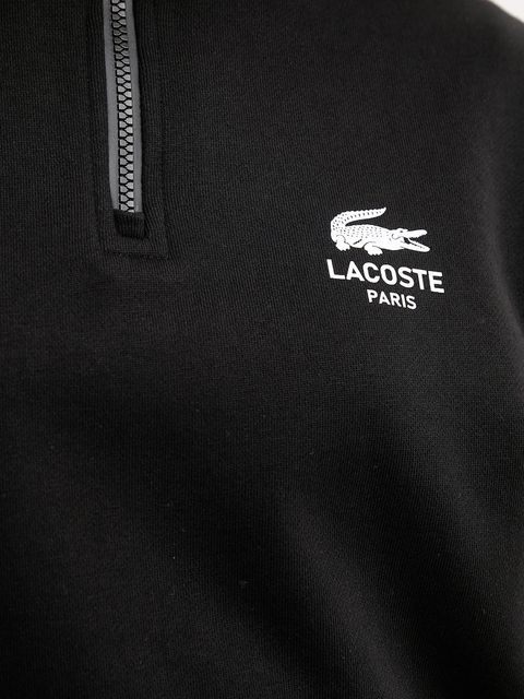 Lacoste bluza bawełniana kolor czarny z nadrukiem SH2735
